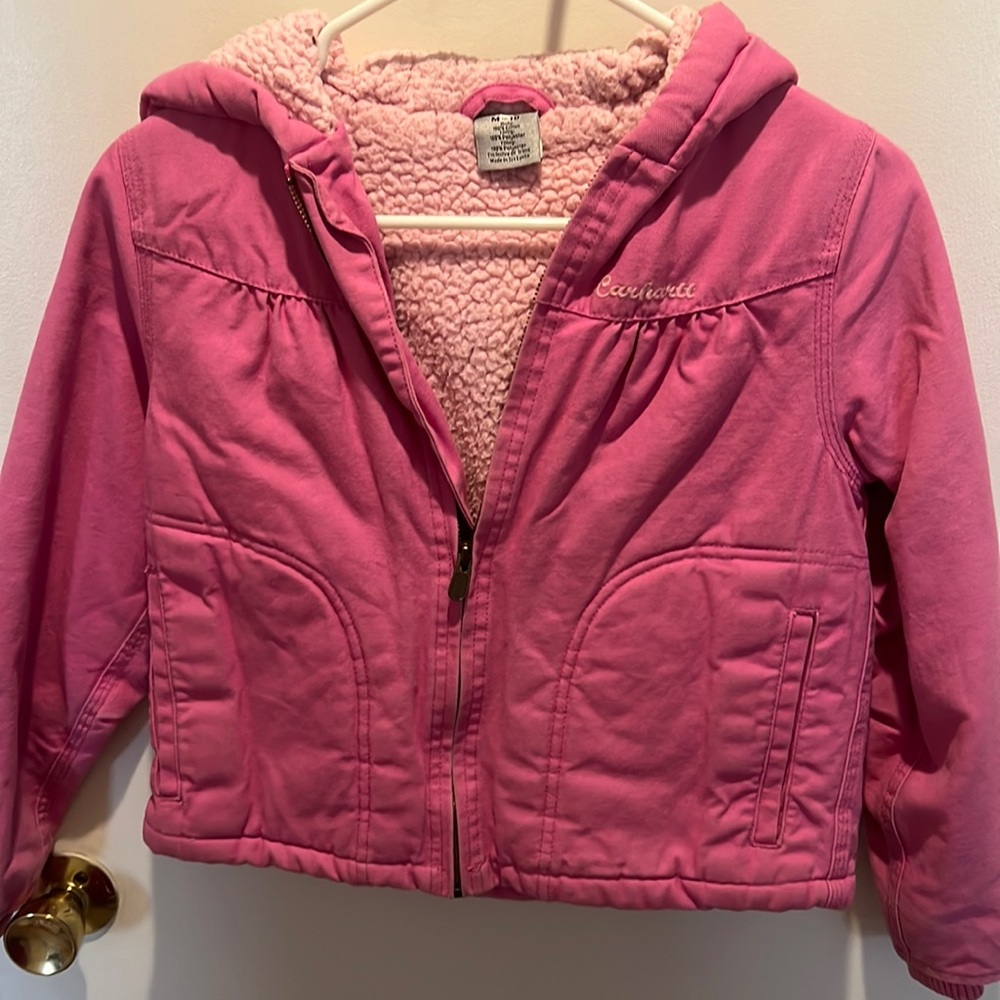 Girls 9/10 Carhartt pink hooded coat